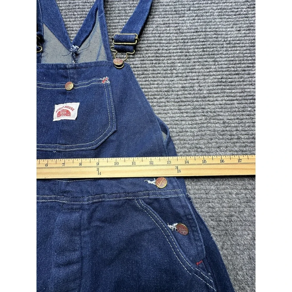 Round House Overalls Teens 14 Blue Denim Adjustable Straps Made‎ USA Workwear